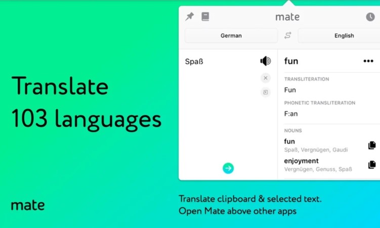 Hướng dẫn tải và cài đặt Mate Translate Cho MacOS